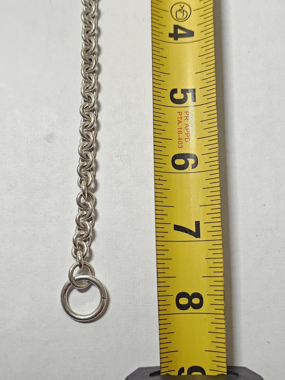 Sterling Silver 925 Chain Toggle Bracelet with Green Accent 8in Length - Picture 3 of 6